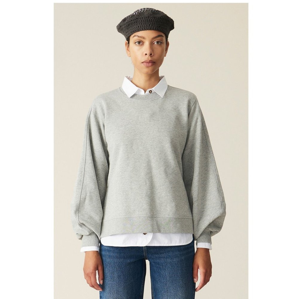 Ganni Software Isoli Sweatshirt / Size XS / Paloma Melange Grey Oversized